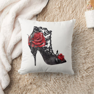 Coussin Vampy Spike Stiletto   Rose rouge haute mode talon