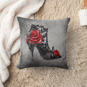 Coussin Vampy Vogue Grunge   Stiletto Lace Bootie Roses