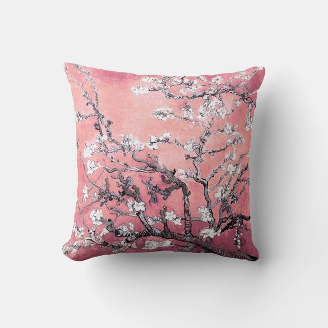 Coussin Van Gogh Almond Blossom pêche rose (Recto)