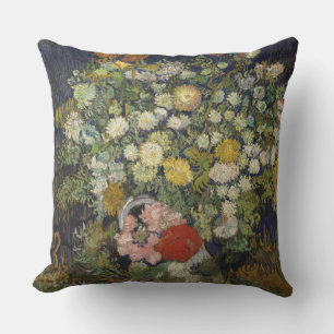 Coussin Van Gogh Bouquet Vintage de fleurs dans un vase