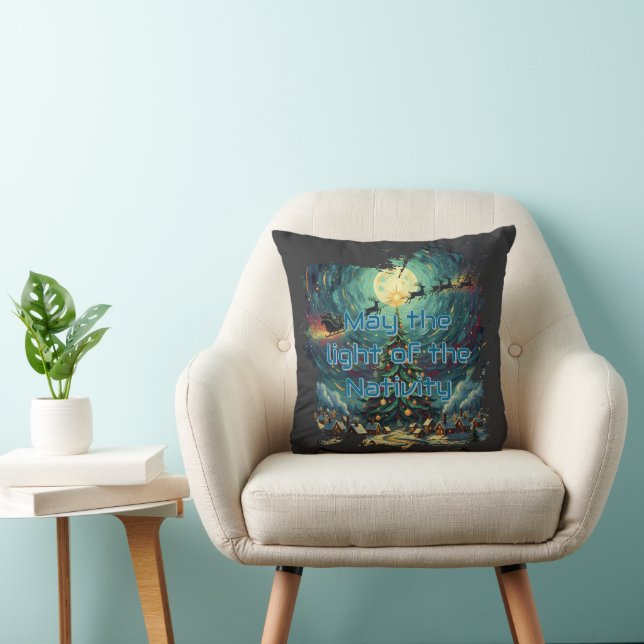 Coussin Van Gogh Christmas Starry Night Throw Pillow (Chaise)