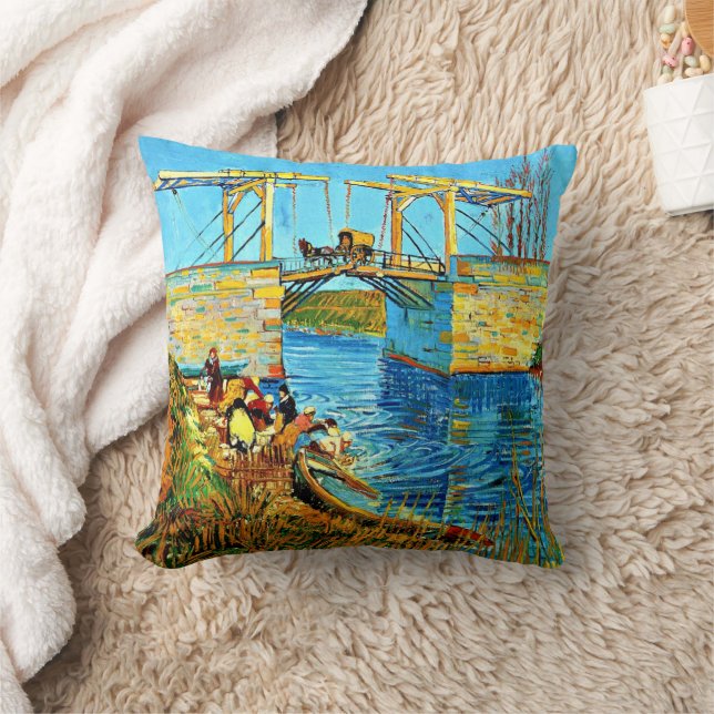 Coussin Van Gogh - Le pont des Langlois à Arles avec les f (Couverture)
