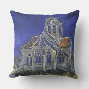 Coussin Van Gogh L'église d'Auvers-sur-Oise sous un ciel b