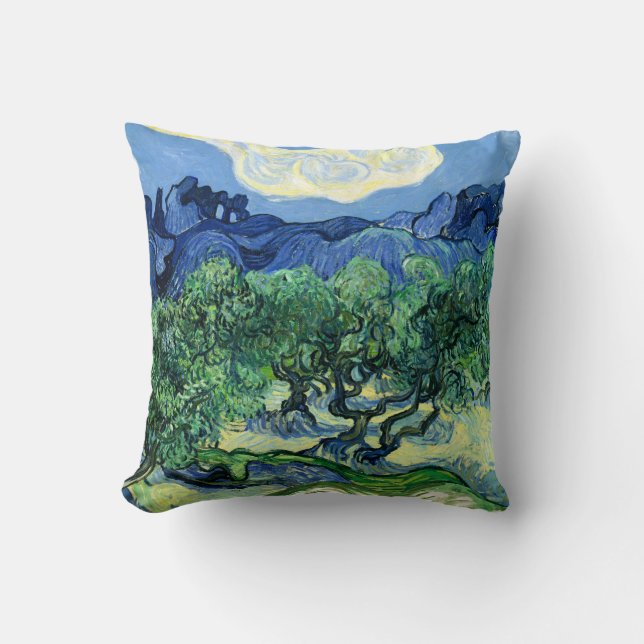 Coussin Van Gogh - Oliviers aux Alpilles Arrière - plan (Recto)