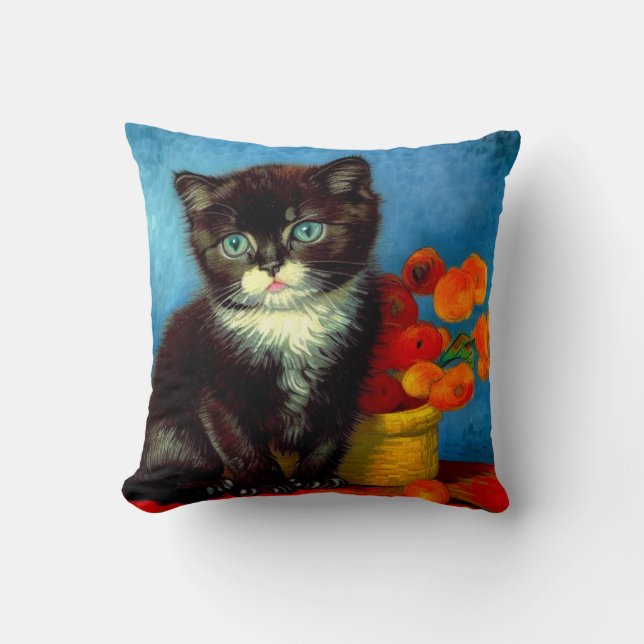 Coussin Van Gogh Tuxedo Cat (Recto)