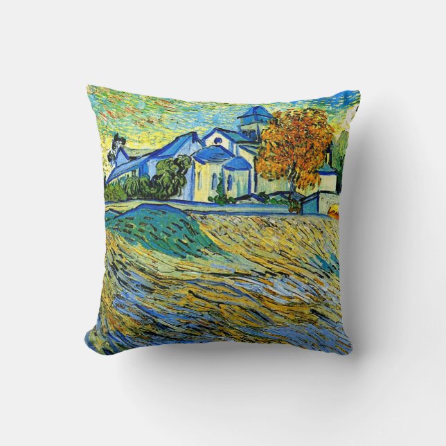 Coussin Van Gogh - Vue de l'église Saint-Paul (Recto)