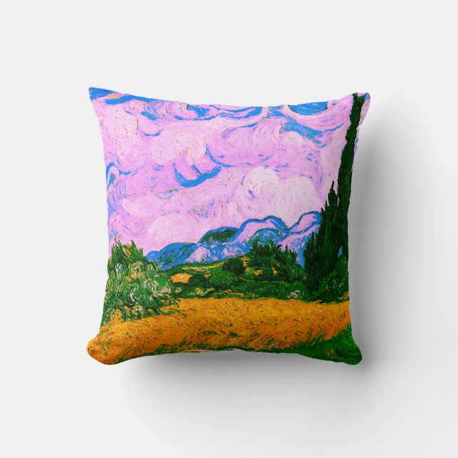 Coussin Van Gogh Wheatfield avec Cyprès (Recto)