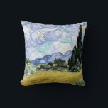 Coussin Van Gogh - Wheatfield avec cyprès<br><div class="desc">Wheatfield avec Cyprès,  célèbre peinture de Vincent van Gogh</div>