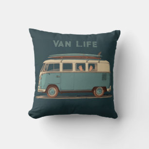 Coussin Van vintage surf - Conception de camping-car rétro