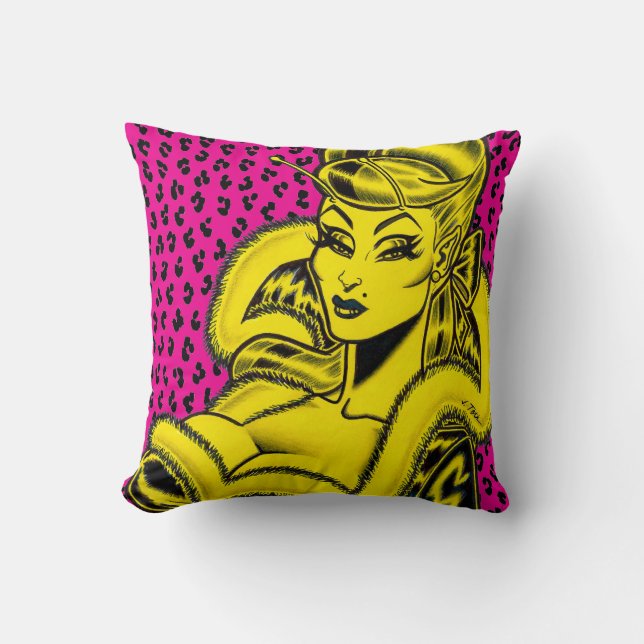 Coussin Vana DeVinyl™/Imprimé léopard (Recto)