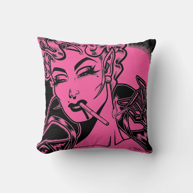 Coussin Vana DeVinyl™/Oreiller à lancer de fille (Recto)