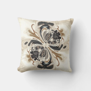 Coussin Vanilla Bean Swirl Milkshake noir spirale beige