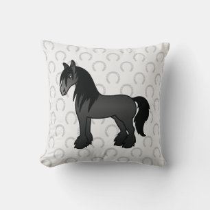 Coussin Vanner noir tzigane / Shire / Clydesdale Horse
