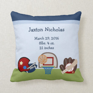 Coussin Varsity Sports Personnalisé Baby Keepsaké