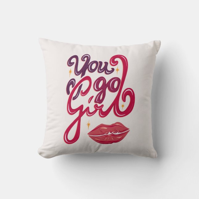 Coussin Vas-y fille – Citation pour booster la confiance (Recto)
