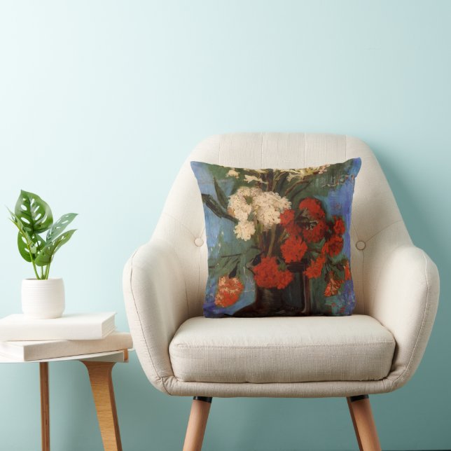 Coussin Vase avec des Œillets de Vincent van Gogh (Chaise)