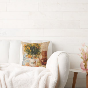 Coussin Vase avec Fleurs, Café et Fruit, van Gogh