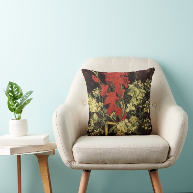 Coussin Vase avec Glaïeuls, Œillets par Vincent van Gogh (Chaise)