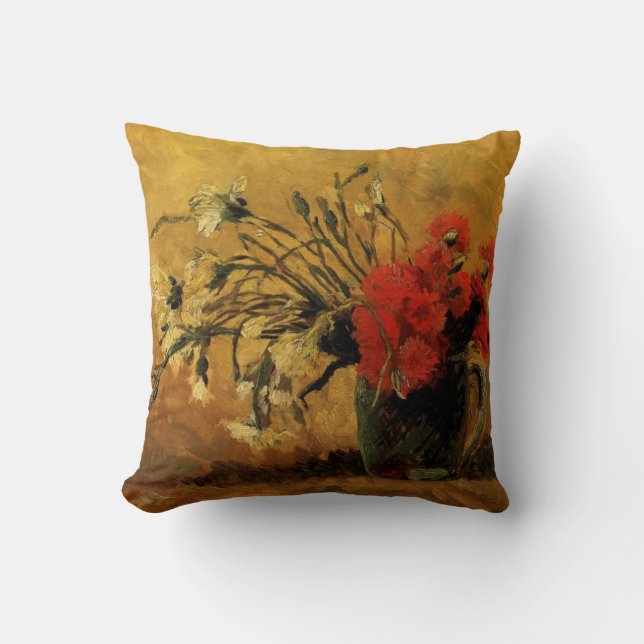 Coussin vase avec oeillets rouges et blancs, van Gogh (Recto)