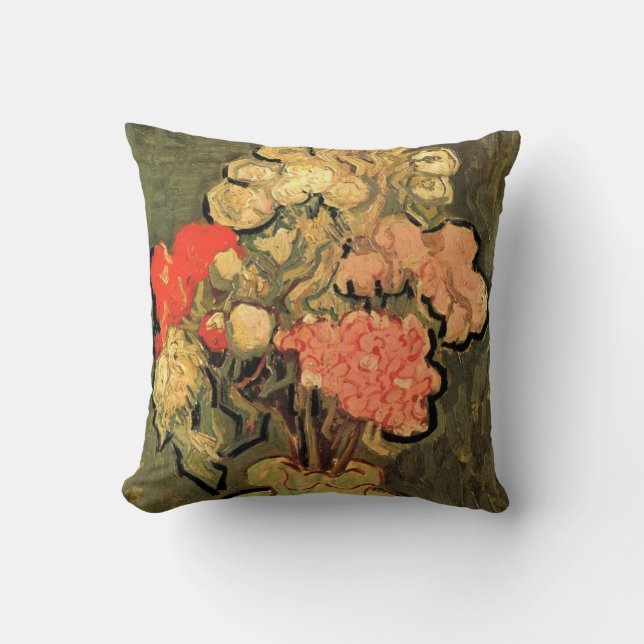 Coussin Vase avec rose-mallows par Vincent van Gogh (Recto)