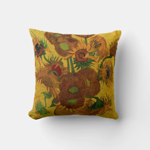 Coussin Vase de fleurs avec 15 tournesols Vincent van Gogh