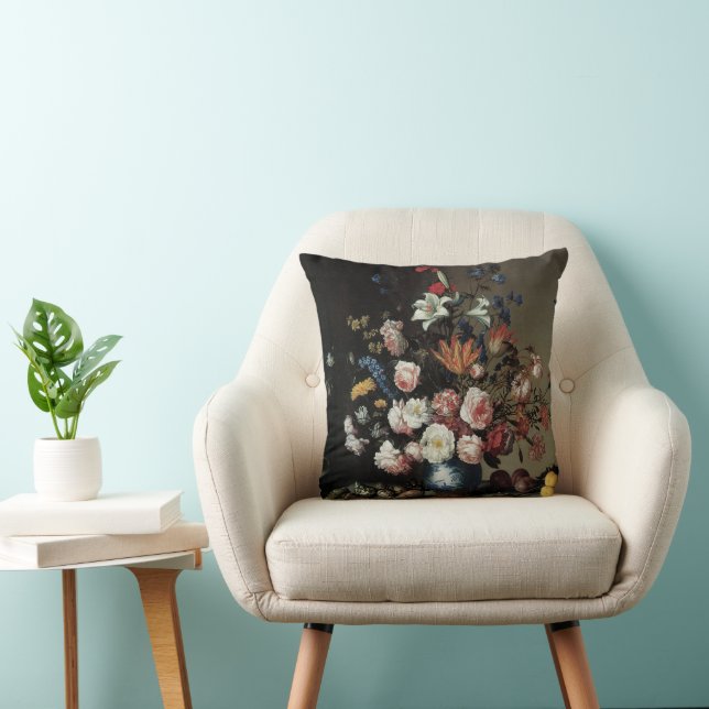 Coussin Vase de fleurs près d'une fenêtre, Balthasar van d (Chaise)