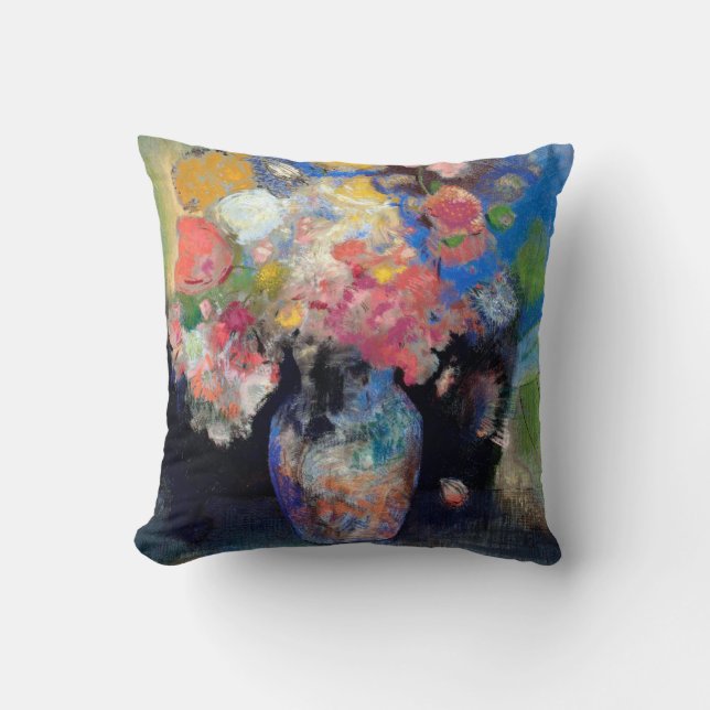 Coussin Vase de fleurs, Redon (Recto)