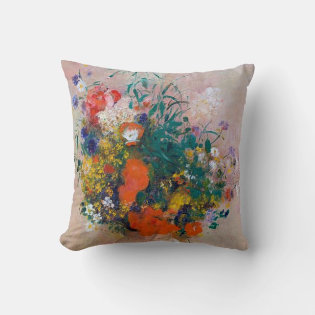Coussin Vase de fleurs, Redon (Recto)