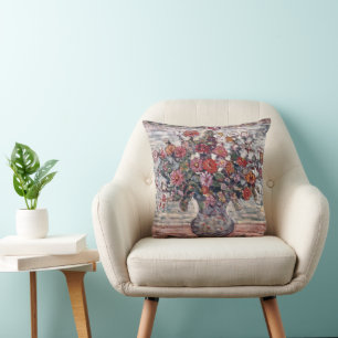 Coussin Vase de fleurs, Zinnias par Maurice Prendergast