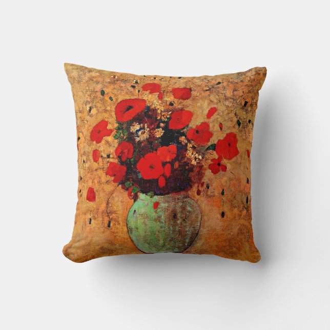 Coussin Vase de Pavots par Odilon Redon (Recto)