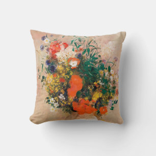 Coussin Vase des fleurs de Redon Post-impressionniste
