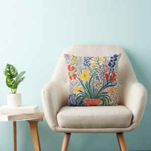 Coussin Vase et fleurs sauvages