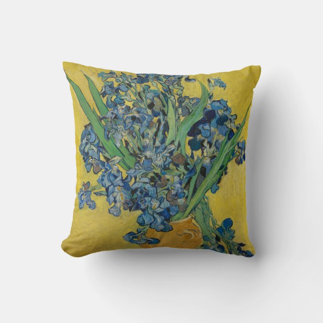 Coussin Vase Van Gogh avec Iris Classic Impressionnisme (Recto)