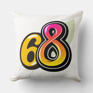 Coussin Vecteur de typographie bulle colorée rétro numéro 