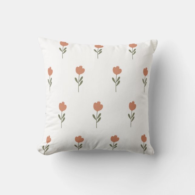 Coussin vecteur simple motif botanique sans couture avec f (Recto)