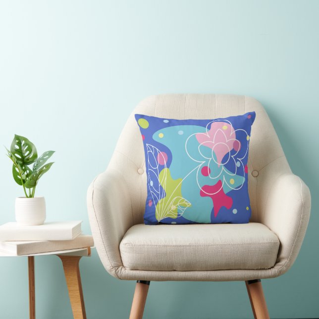 Coussin Vecteur vectoriel tendance motif d'une fleur d'été (Chaise)
