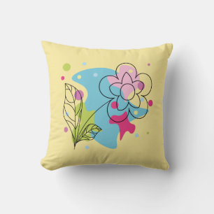 Coussin Vecteur vectoriel tendance motif d'une fleur d'été