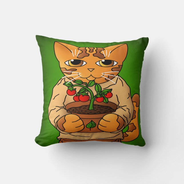 Coussin Vegan Gardener Chat (Recto)