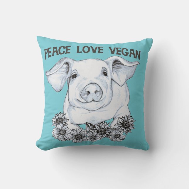 Coussin végétalien de porc d'amour de paix (Recto)