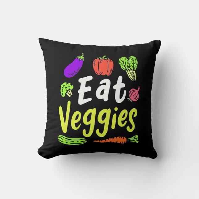 Coussin Végétarien Manger Légumes (Recto)