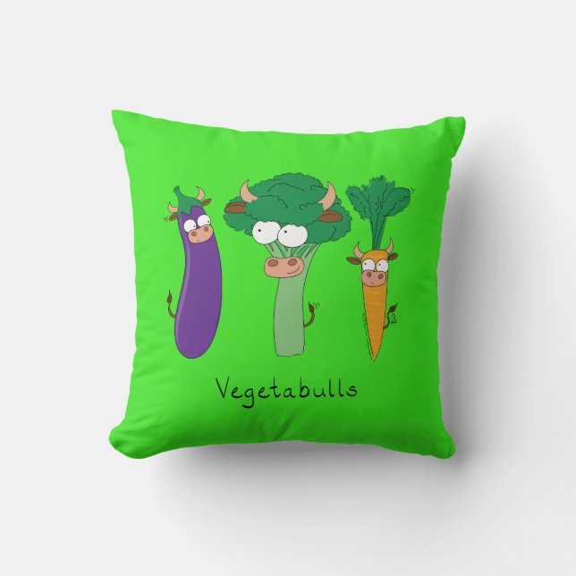 Coussin Végétaux amusants Cute Cartoon Enfants (Recto)