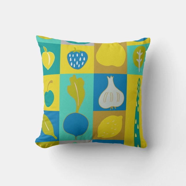 Coussin Veggie Blocks I (Recto)