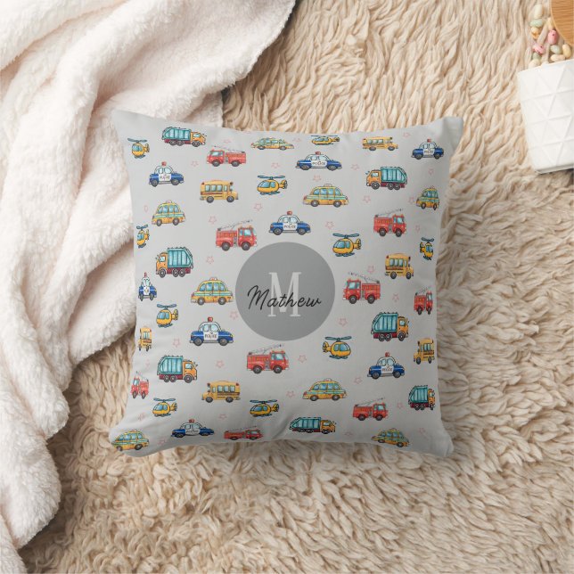 Coussin Véhicule de service mignon personnalisé  (Couverture)
