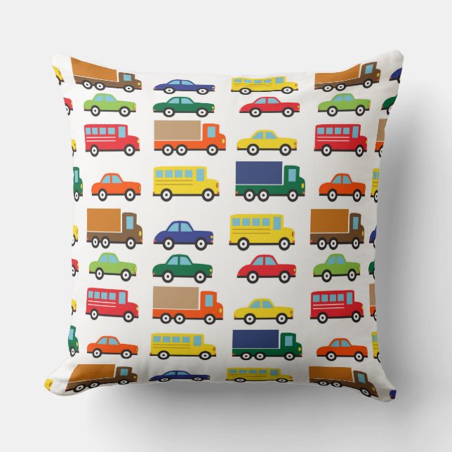 Coussin Véhicules de transport Enfants mignons (Recto)