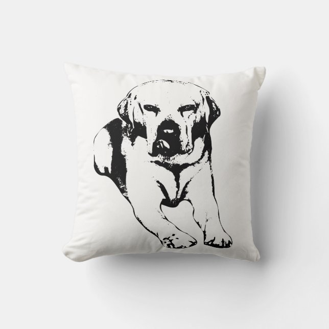 Coussin Veille côté coeur en encre (Recto)