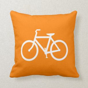 Coussin Vélo blanc et orange