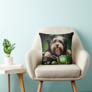 Coussin Vélo de conduite de chien Havanais St. Patrick's D