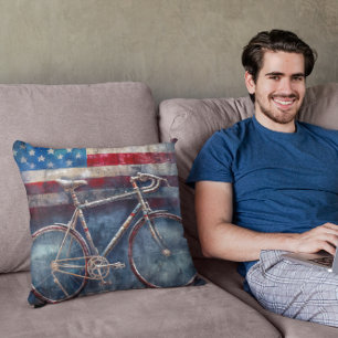 Coussin vélo de course en acrylique arrière - plan drapeau