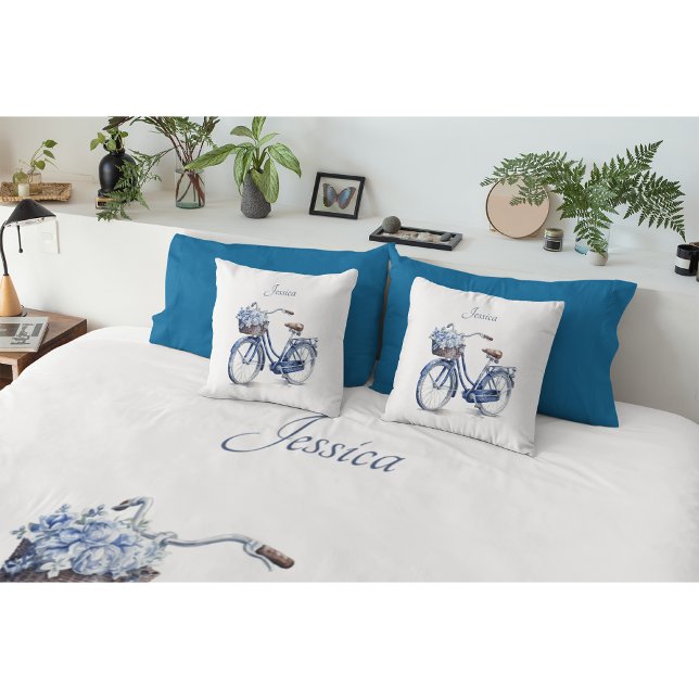 Coussin Vélo en Delft Blue personnalisable (Créateur téléchargé)