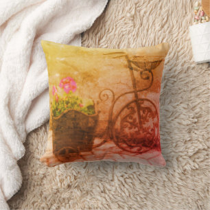 Coussin Vélo Fleur Abstrait Grunge